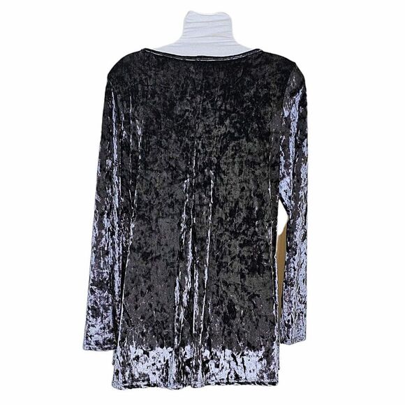 Jodifl Gunmetal Gray Crushed Velvet Long Sleeve Tunic Size Small - Picture 2 of 6